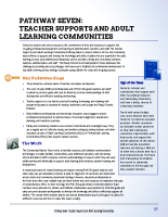 Pathway Seven – Teacher Supports and Adult Learning Communities