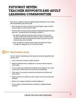 Pathway Seven – Teacher Supports and Adult Learning Communities