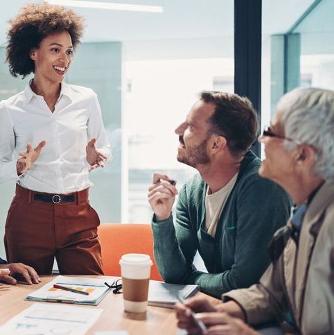 employer at meeting